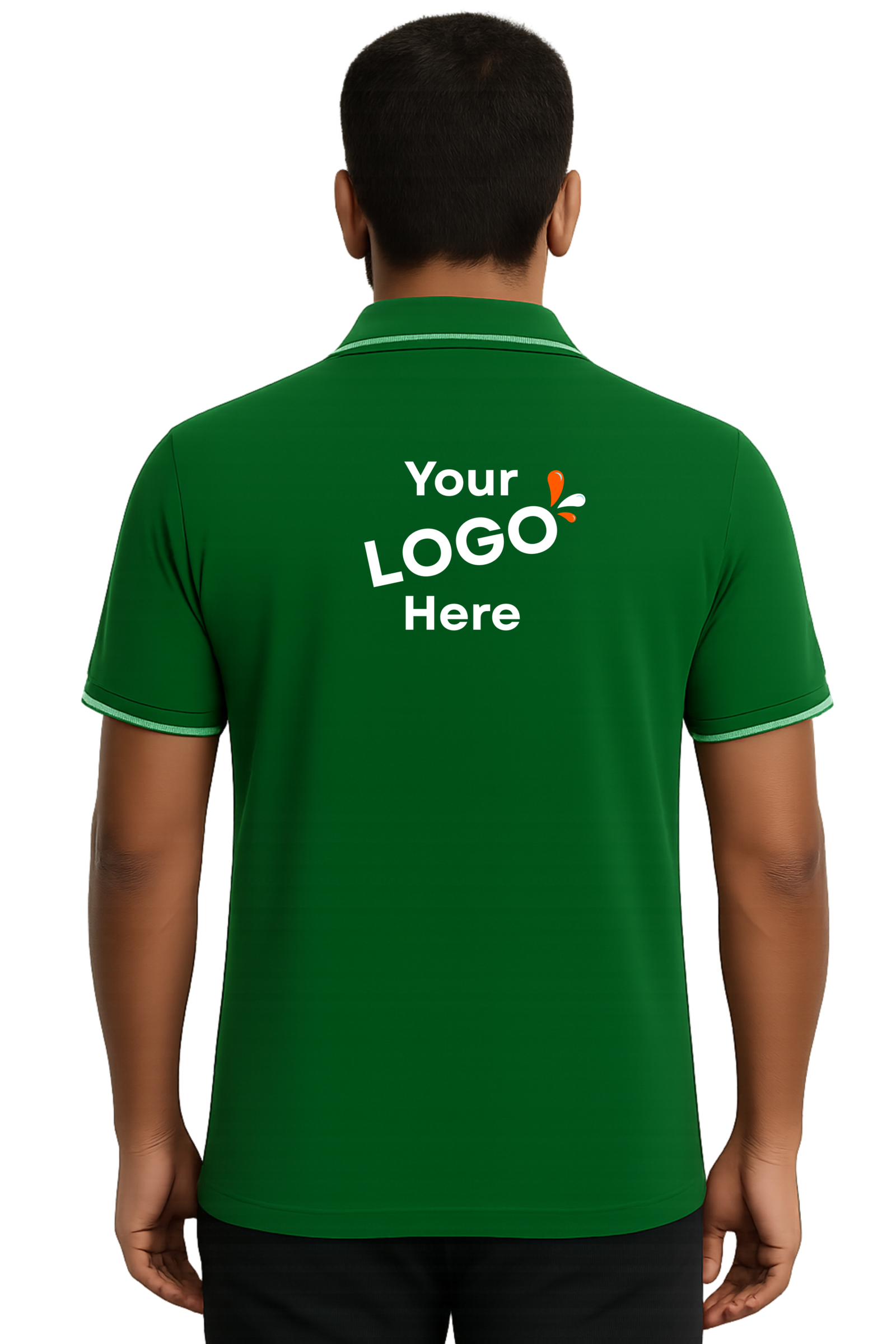 Polyester polo T-Shirts B green back model