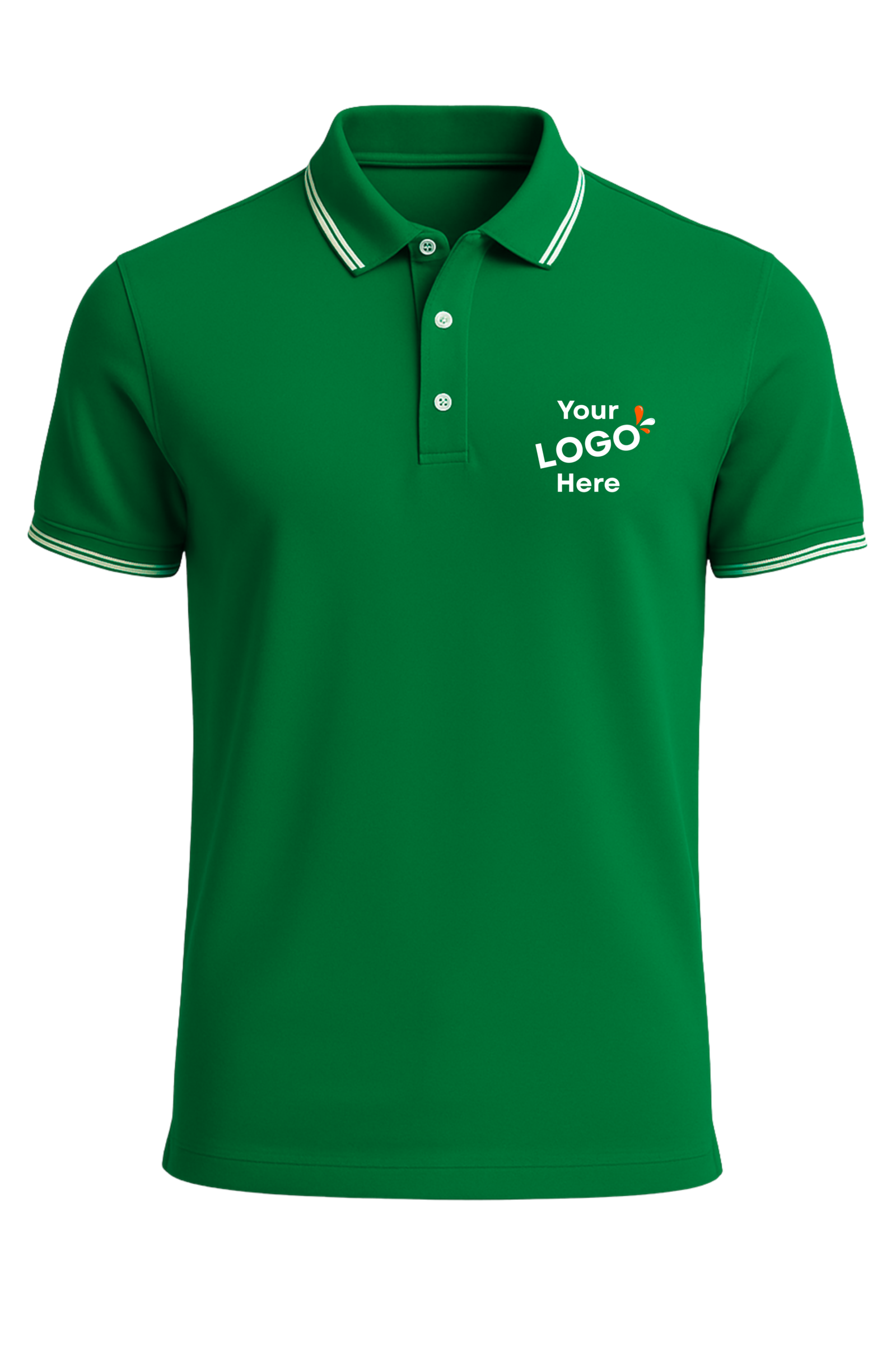 Polyester polo T-Shirts B green fornt