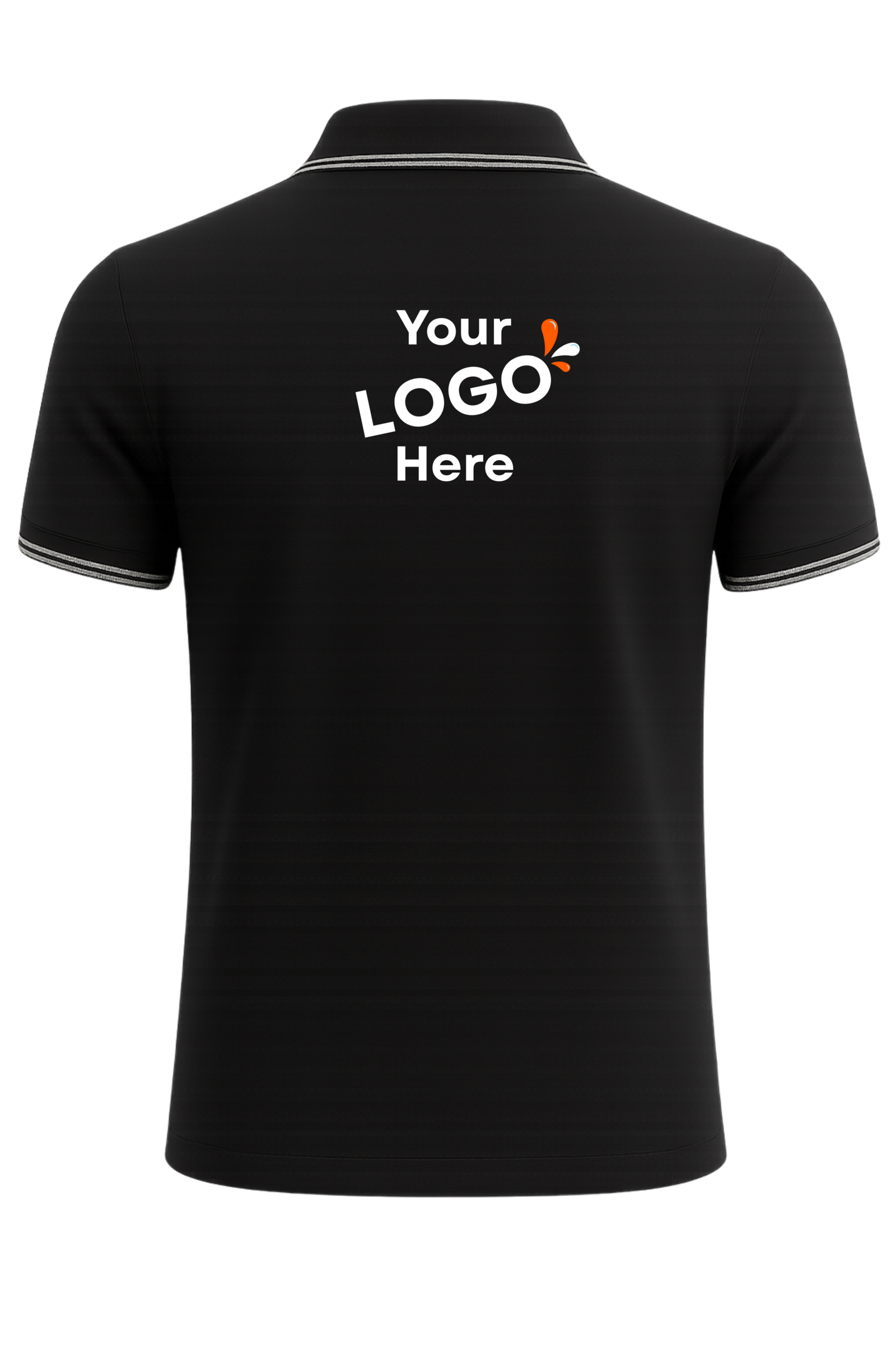 Polyester polo T-Shirts Black back