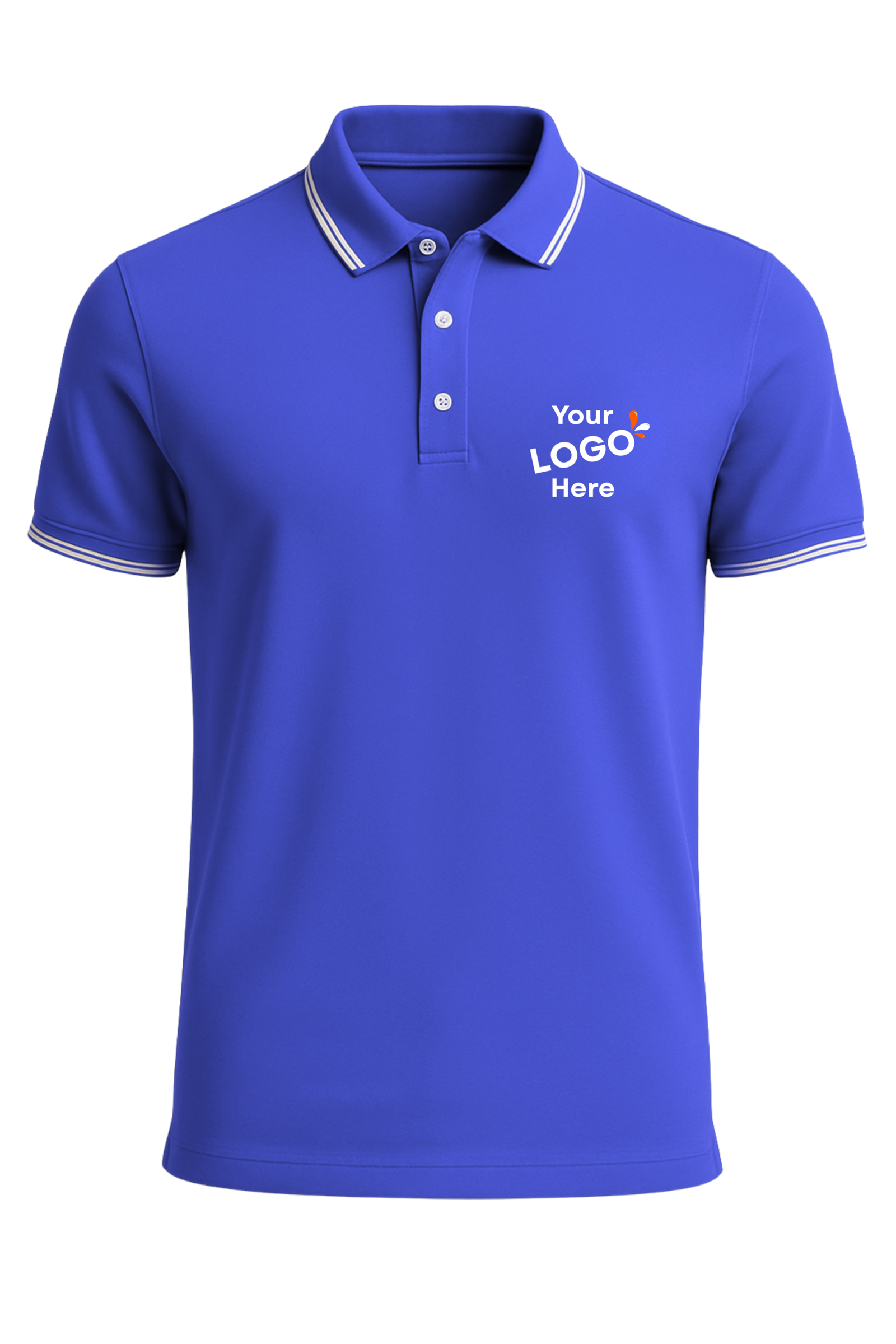 Polyester polo T-Shirts Royal Fornt