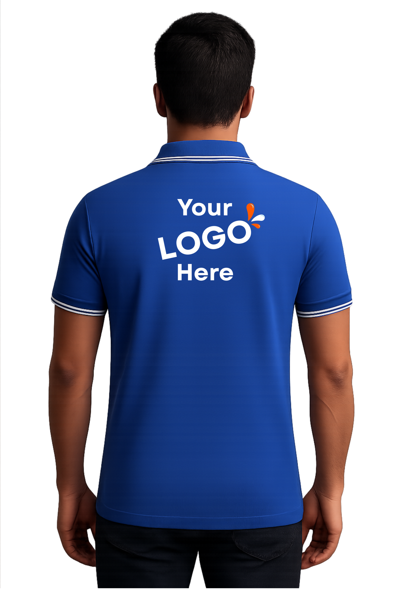 Polyester polo T-Shirts Royal back model