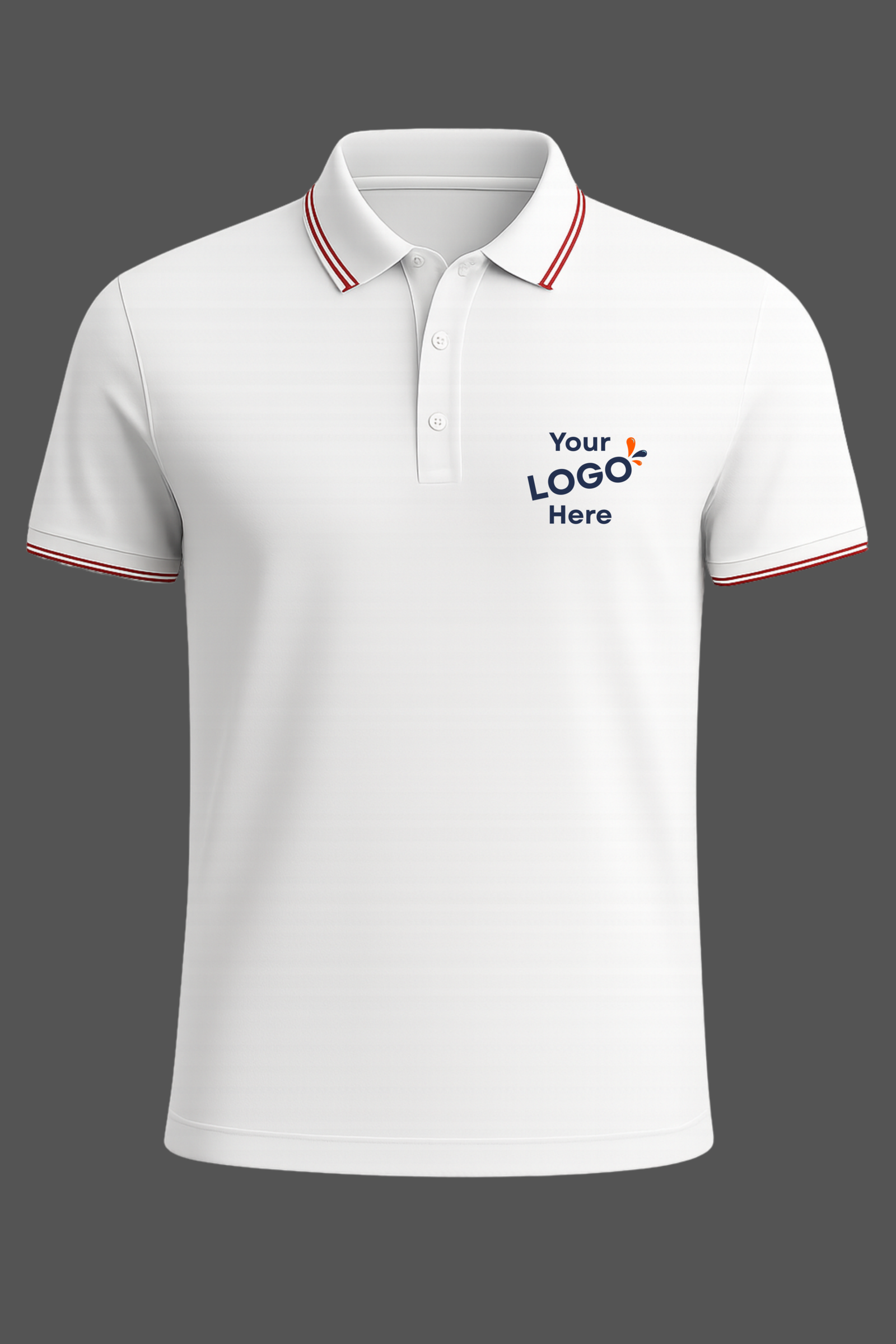 Polyester polo T-Shirts White Fornt