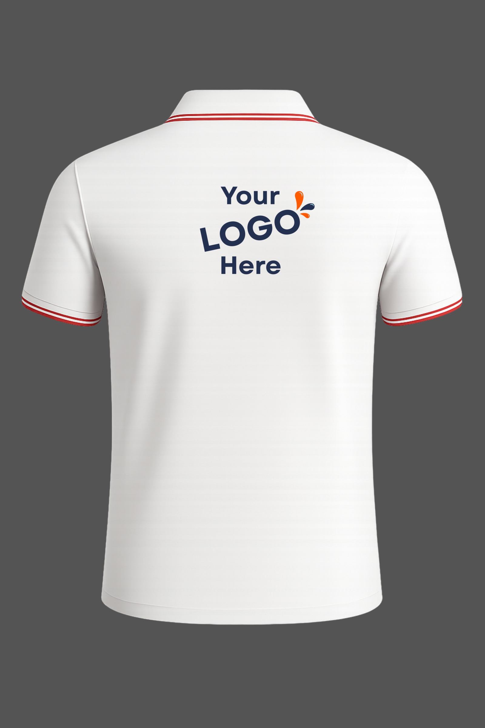 Polyester polo T-Shirts White back