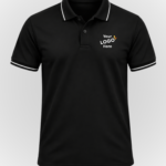 Cotton polo Black- Front